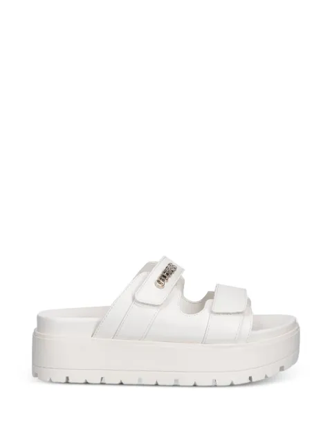 GUESS USA logo-plaque touch-strap slides White FLJFAXELE03