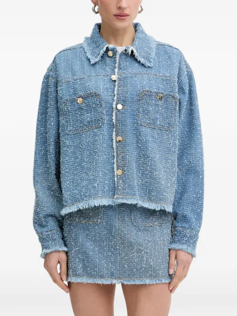 GUESS USA frayed buttoned jacket Blue W6RN67D6871