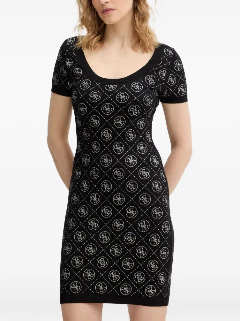 GUESS USA 4G rhinestone-embellished mini dress Black W6RK92Z3JD2