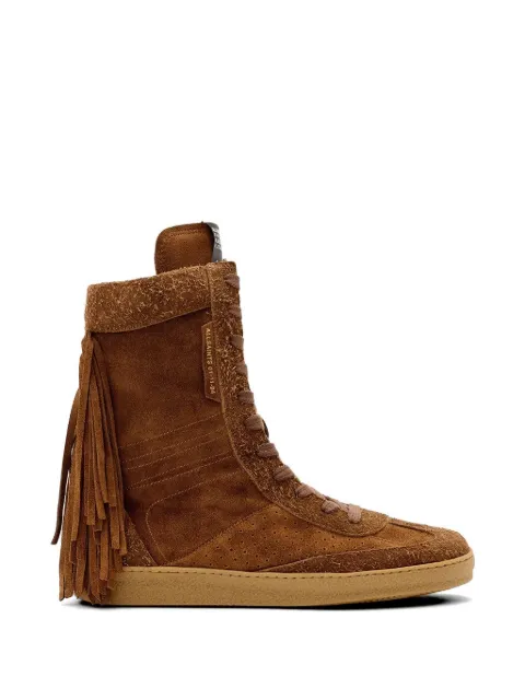 AllSaints Louise fringe-detail sneakers Brown W062FE