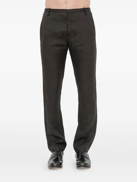Label Under Construction XY Axis linen trousers Brown FNP320FC3