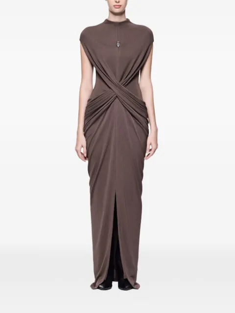 CHATS BY C.DAM Myla draping-detail maxi dress Brown CV377MYLA