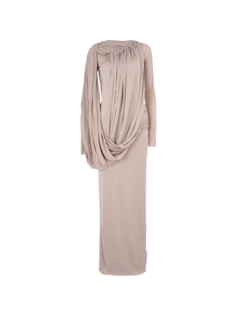 CHATS BY C.DAM Flavia asymmetrical-drape long-sleeve maxi dress Neutrals CD065FLAVIA