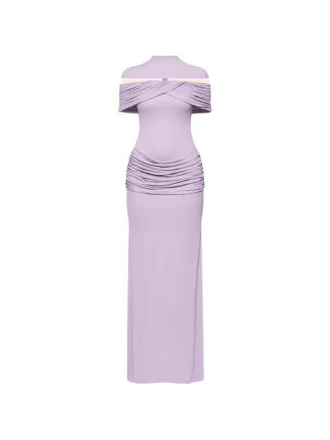 CHATS BY C.DAM Marlene cutout-shoulder maxi dress Purple CV359MARLENE