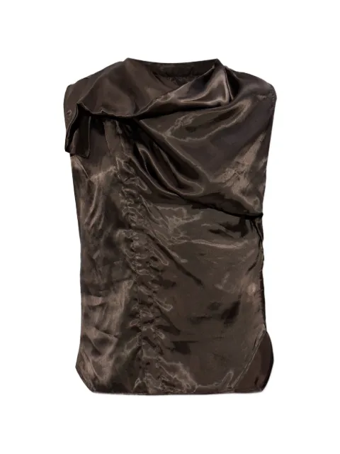 Rick Owens draped sleeveless top Brown RP01F6136N