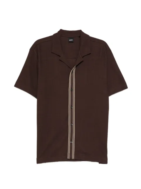BOSS knitted button shirt Brown 50558866