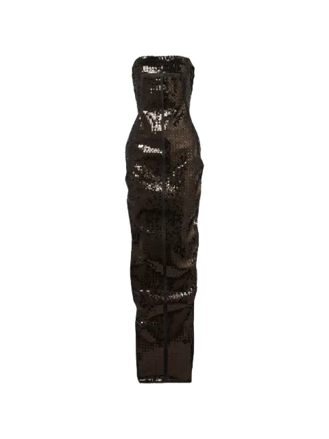Rick Owens sequin-embellished midi dress Brown RP01F6524SRAKM3