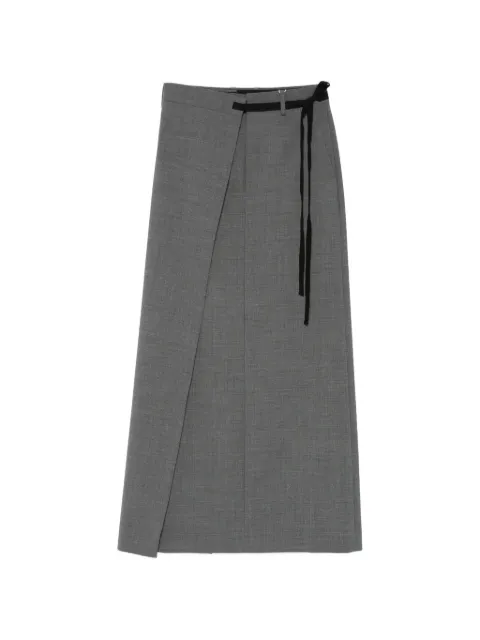 MM6 Maison Margiela wool-blend wrap skirt Grey S52MI0017M35733