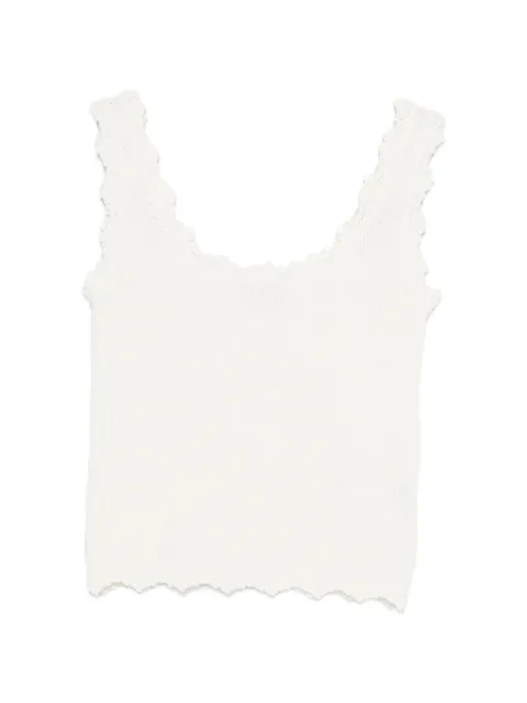 Low Classic scalloped-trim sleeveless top White LW265KN09