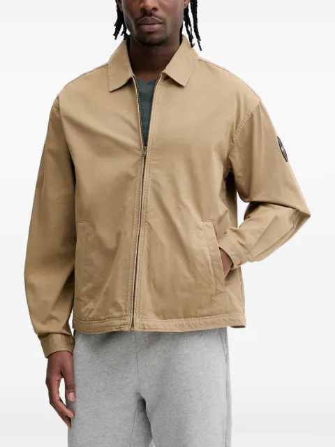 Napapijri Arrayanes logo-patch zip-up jacket Neutrals NP0A4FI4