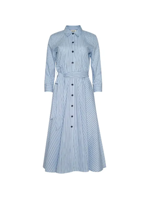 L'Agence Ralphie striped midi shirt dress Blue 61689QCBLBDB