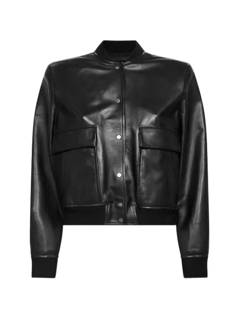 Salvatore Santoro ribbed leather bomber jacket Black 50153DETEBLACK