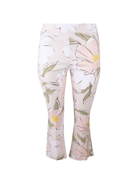 Avenue Montaigne Leo floral flared-leg trousers Neutrals LEOF1791PETAL