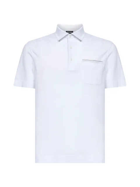 Zegna chest pocket-trim polo shirt White UH392A3H752N00