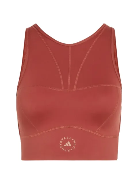 adidas by Stella McCartney cut-out logo-print top Orange JY8136