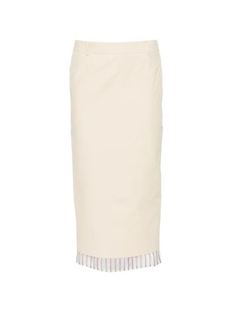 The Attico striped-hem midi skirt Neutrals 260WCS00298CCP111AA