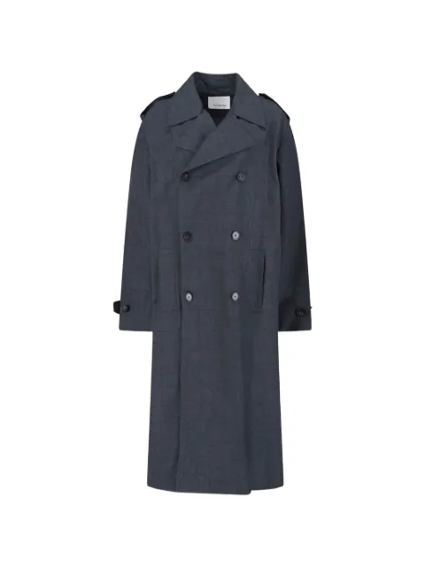 The Frankie Shop Bleecker double-breasted plaid trench coat Grey BLEECKERPLAIDTRENCHCOAT