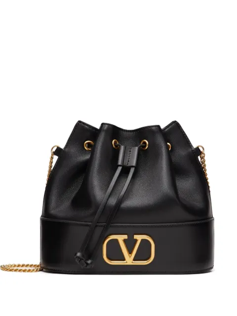 Valentino Garavani VLogo Signature leather bucket bag Black WP0T83AWD