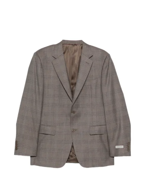 Canali check two-button blazer Brown CF0042512280