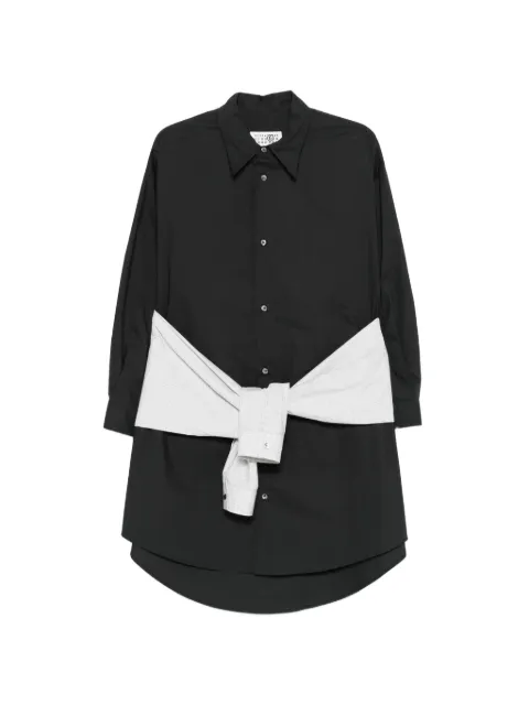 MM6 Maison Margiela striped-sleeves shirt Black S52CT0798M35256