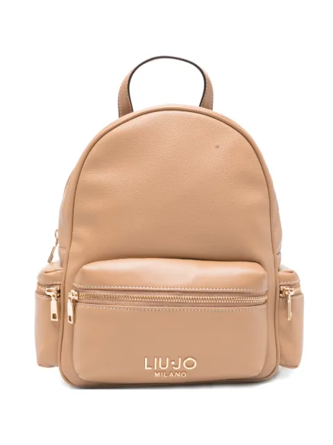 LIU JO zip leather backpack Neutrals AA6136E1012