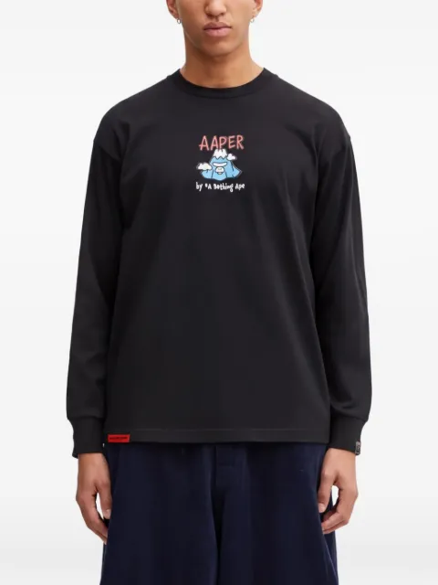AAPE BY *A BATHING APE® logo-print long-sleeve T-shirt Black ALT1721XXP