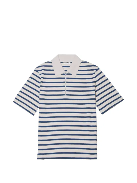 Jil Sander striped half-zip polo shirt White J47GL0104J46497