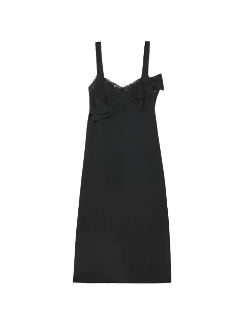 Simone Rocha Bow Sash lace-detail midi dress Black 7462