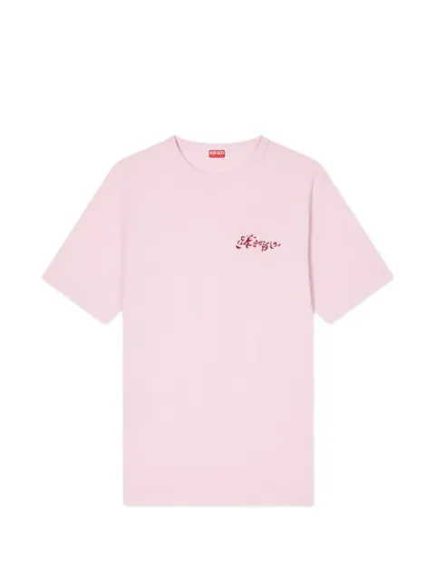 Kenzo logo-embroidered T-shirt Pink FG55TS2034SK