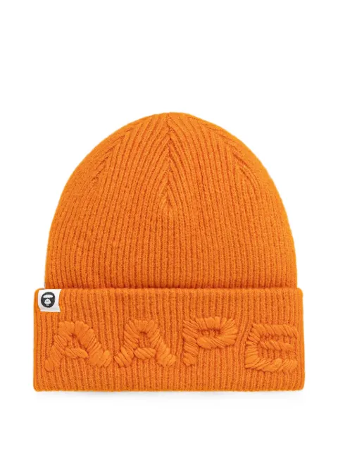 AAPE BY *A BATHING APE® logo-embroidered beanie hat Orange AHT5291XXN