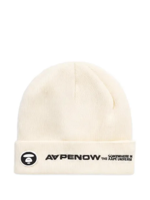 AAPE BY *A BATHING APE® logo-embroidered beanie hat Neutrals AHT4866XXP