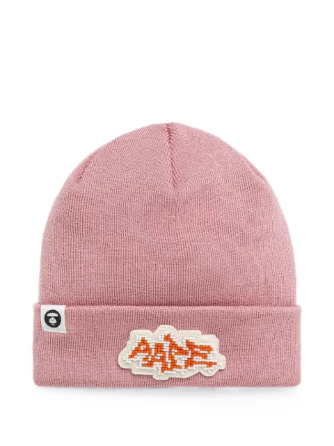 AAPE BY *A BATHING APE® logo-patch beanie hat Pink AHT5292XXN