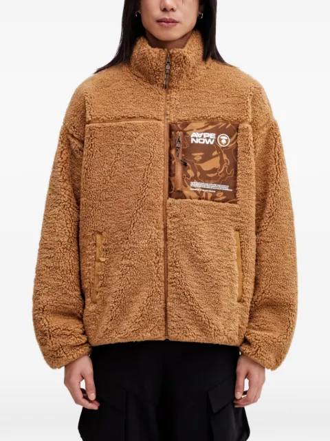 AAPE BY *A BATHING APE® zip-up fleece sweatshirt Brown ASWC365XXP