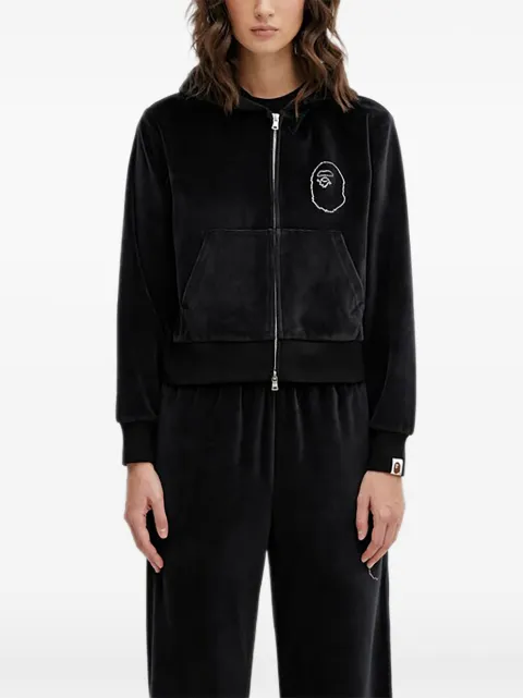 A BATHING APE® logo-embellishment hoodie Black 001ZPL802005L
