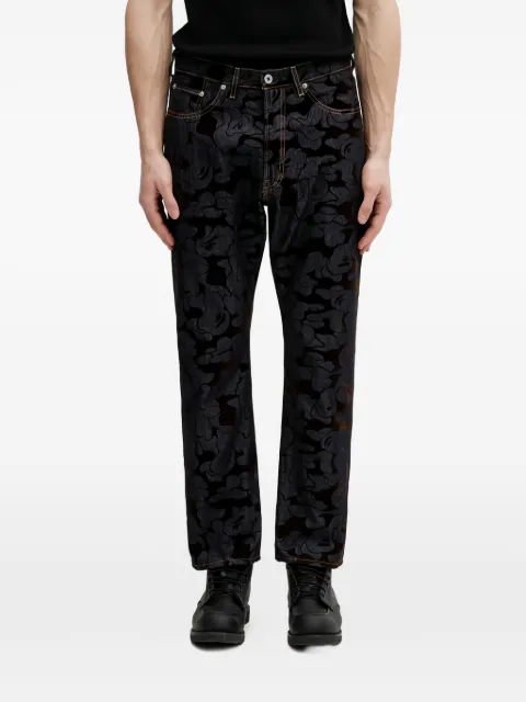 A BATHING APE® floral-print jeans Blue 001DPL801003MINI
