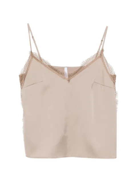 IMPERIAL lace-trim V-neck top Neutrals RFM4LDG