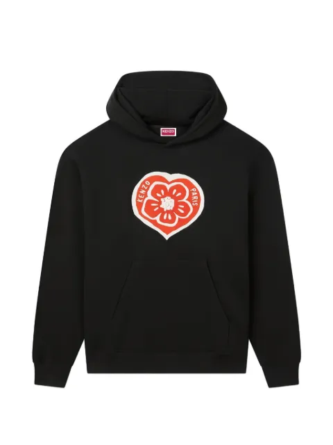Kenzo Boke Heart embroidered hoodie Black FG55HO4004MJ