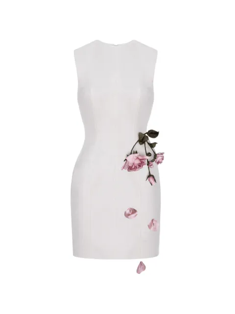 Cristina Savulescu rose-appliqué sleeveless mini dress White SSCS25DRS10WHITEP