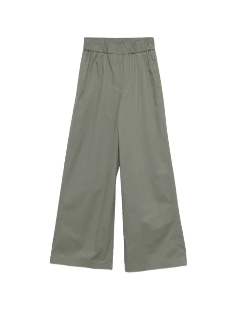 Peserico elasticated-waistband trousers Green P0462401979