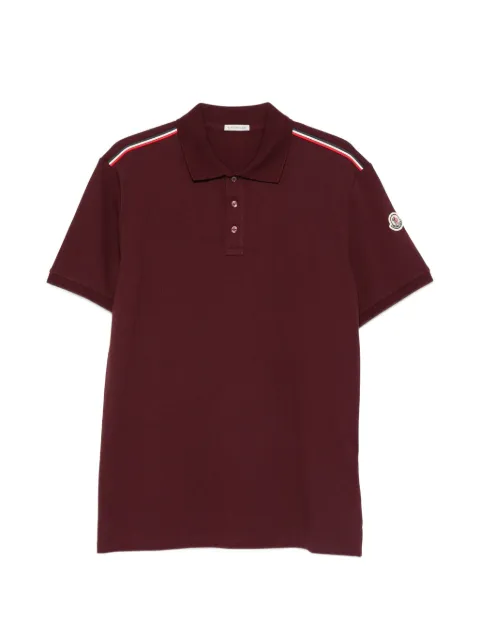 Moncler tricolour-trim cotton-piqué polo shirt Red L10918A0003189A16