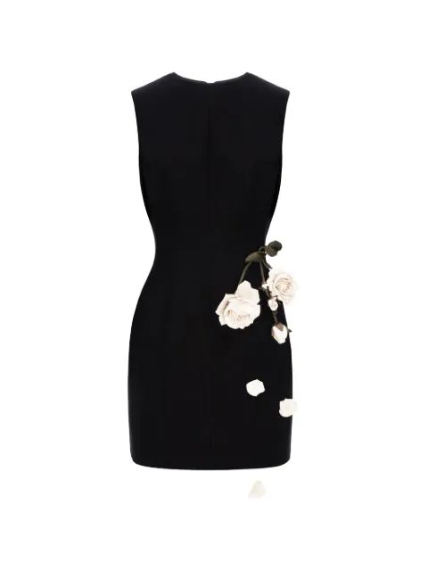 Cristina Savulescu rose-appliqué sleeveless mini dress Black SSCS25DRS10BLKW