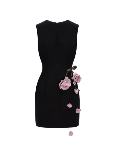 Cristina Savulescu rose-appliqué sleeveless mini dress Black SSCS25DRS10BLKP