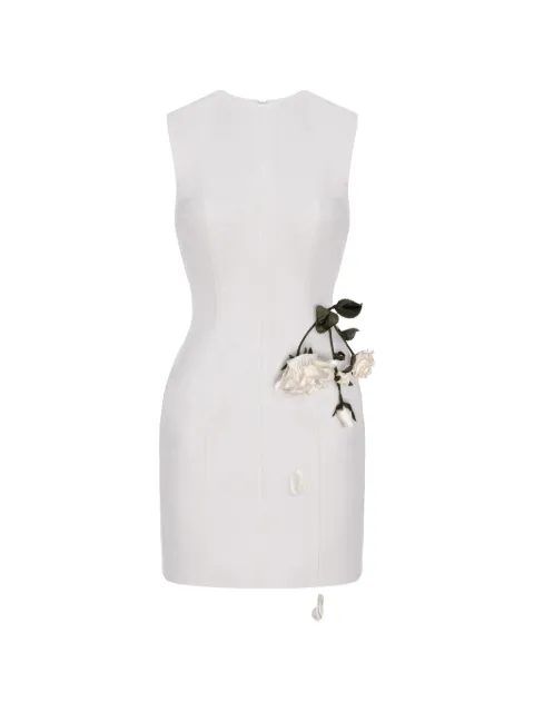 Cristina Savulescu rose-appliqué sleeveless mini dress White SSCS25DRS10WHITEW