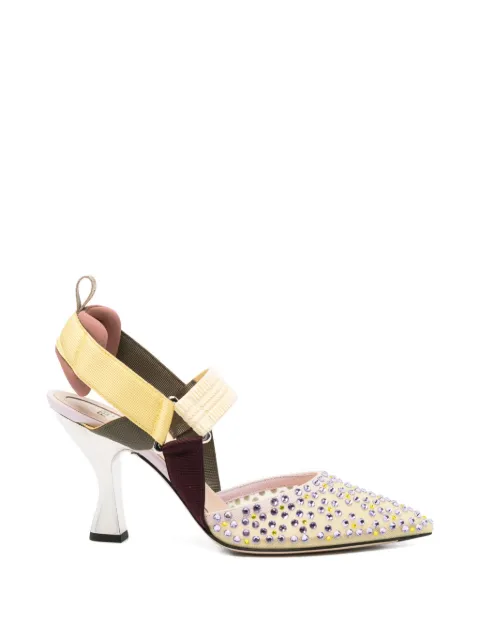 FENDI Colibrì embellished pumps Neutrals 8J8951AY1D