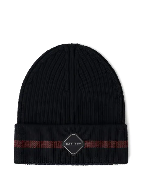 Hackett London ribbed stripe beanie Blue HM0400049