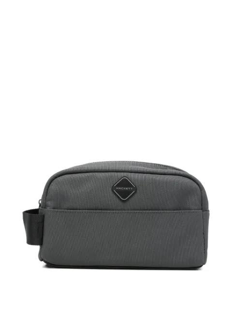 Hackett London HS Diamond logo-appliqué wash bag Grey HM4100014