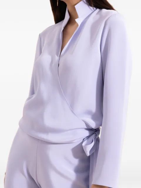 Peter Cohen wrap blouse Purple 4112FPCHAMBRAY