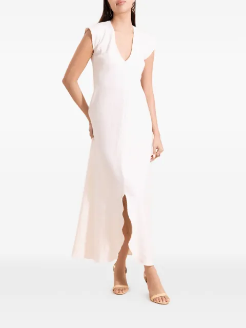 Peter Cohen scallopped-hem V-neck maxi dress White 4118STLSALT