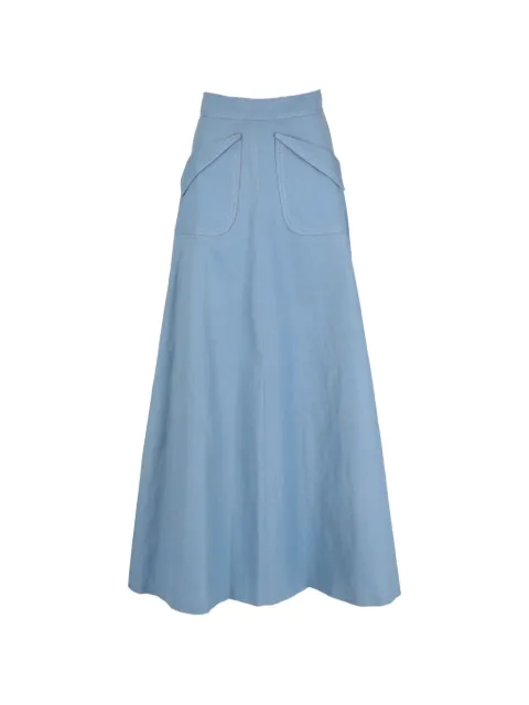 Vintage pocket-detail cotton maxi skirt Blue W2511101