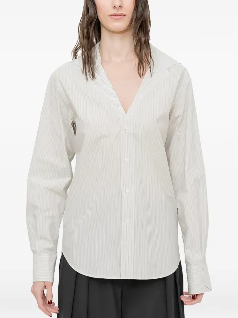 MM6 Maison Margiela pinstripe v-neck shirt Blue S52DT0035M35730